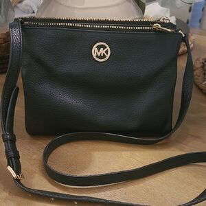 Michael Kors Black Pebbled Leather Crossbody Bag
